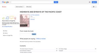 
                            7. HIGHWAYS AND BYWAYS OF THE PACIFIC COAST