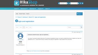 
                            10. HikaShop - login and registration - HikaShop