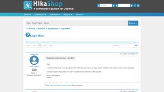 
                            8. HikaShop - Login Mod - HikaShop