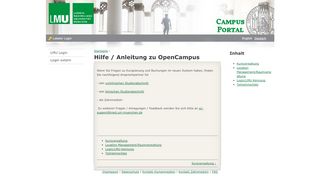 
                            10. Hilfe / Anleitung zu OpenCampus | LMU