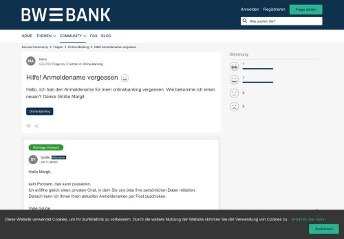
                            9. Hilfe! Anmeldename vergessen | BW-Bank Service Community