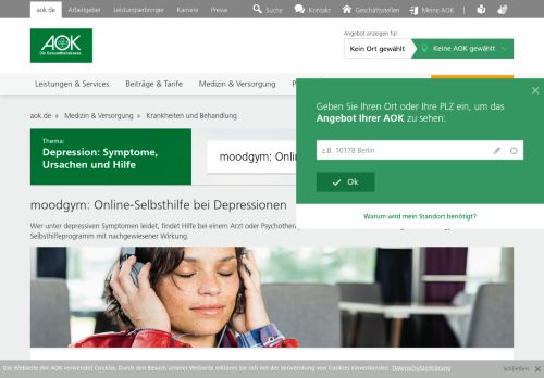 
                            4. Hilfe bei Depression: moodgym | AOK – Die Gesundheitskasse