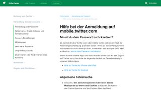 
                            2. Hilfe bei der Anmeldung auf mobile.twitter.com - Twitter Help Center