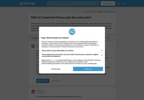 
                            8. Hilfe bei Gametwist! Warum geht das nicht mehr? (online) - Gutefrage