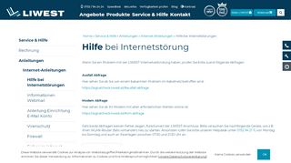 
                            4. Hilfe bei Internetstörungen - LIWEST