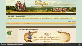 
                            8. Hilfe bei Spiel- & Verbindungsproblemen - Die Siedler Online Forum