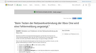 
                            10. Hilfe bei Xbox One Verbindungsfehlern | Xbox One ... - Xbox Support