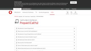 
                            10. Hilfe | CallYa Ident-Verfahren - Prepaid (CallYa) - Vodafone