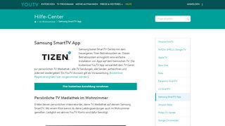 
                            9. Hilfe-Center - Samsung SmartTV App - youtv