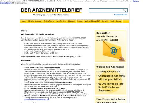 
                            8. Hilfe - der arzneimittelbrief