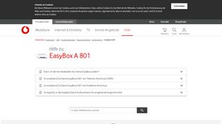 
                            3. Hilfe | EasyBox A 801 - Geräte-Archiv - Vodafone