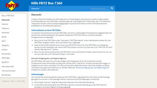 
                            6. Hilfe FRITZ Box 7360 - Übersicht - AVM
