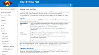 
                            6. Hilfe FRITZ!Box 7390 - Benutzerkonto einrichten