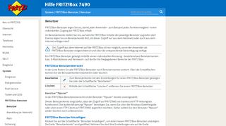 
                            1. Hilfe FRITZ!Box 7490 - Benutzer