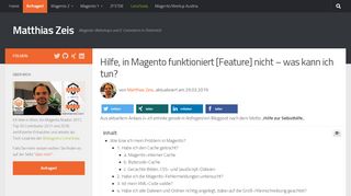 
                            1. Hilfe, in Magento funktioniert [Feature] nicht - was kann ich tun ...