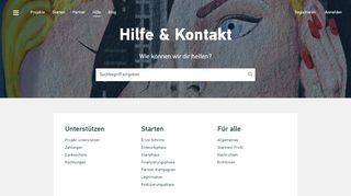 
                            6. Hilfe & Kontakt - Startnext