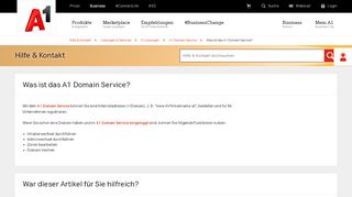 
                            5. Hilfe & Kontakt - Was ist das A1 Domain Service? | A1.net