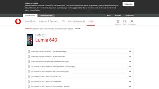
                            9. Hilfe | Lumia 640 - Microsoft - Vodafone