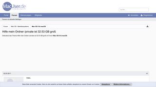 
                            5. Hilfe mein Ordner /private ist 32.53 GB groß | MacUser.de Community