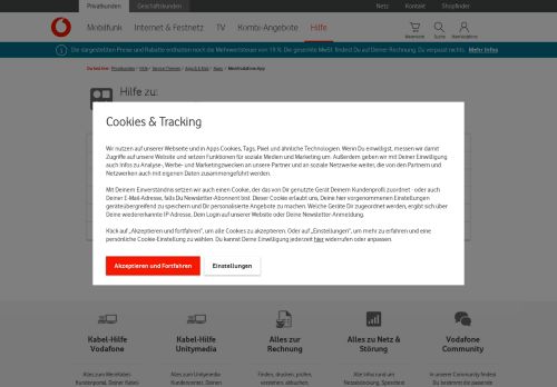 
                            2. Hilfe | MeinVodafone-App - Apps