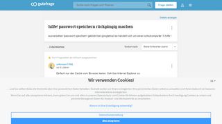 
                            7. hilfe! passwort speichern rückgängig machen (Computer) - Gutefrage