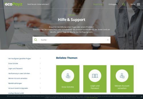 
                            9. Hilfe & Support - Stellen Sie Ihre Fragen | ecoPayz