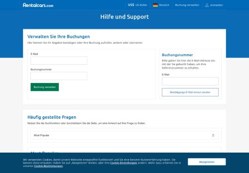 
                            3. Hilfe, Support und Kontakt - Rentalcars.com