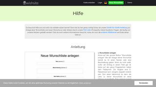 
                            7. Hilfe und FAQ - wishsite • Die kostenlose Online-Wunschliste ohne ...