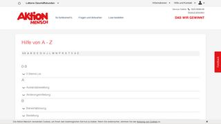 
                            8. Hilfe von A-Z - Geschäftskunden - Aktion Mensch