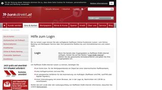 
                            2. Hilfe zum Login - bankdirekt.at