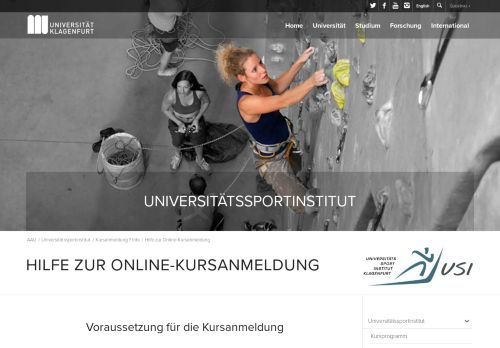 
                            4. Hilfe zur Online-Kursanmeldung – USI Klagenfurt, Universität Klagenfurt