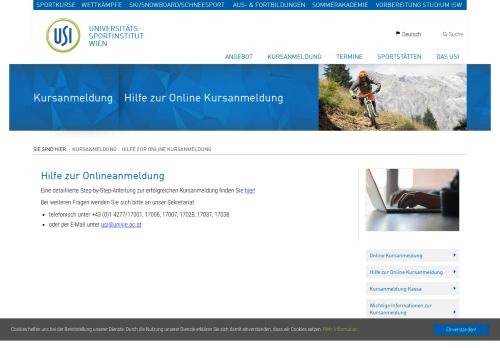
                            7. Hilfe zur Online Kursanmeldung - USI Wien