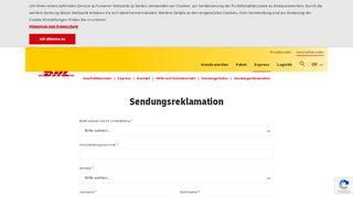 
                            3. Hilfe zur Sendungsreklamation - DHL