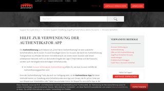 
                            5. Hilfe zur Verwendung der Authentikator-App – Support für Guild Wars 2