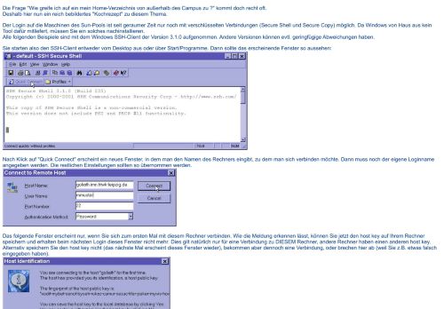 
                            2. Hilfe zur Verwendung des SSH Client