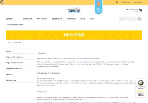 
                            4. Hilfe/FAQ - KIDDINX-Shop