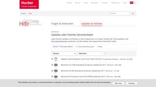 
                            6. Hilfe/Support | Patches oder Updates herunterladen | Hueber