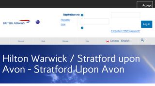 
                            9. Hilton Warwick / Stratford upon Avon - Warwick - British Airways