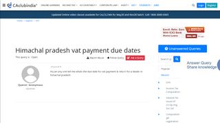 
                            12. Himachal pradesh vat payment due dates - CAclubindia