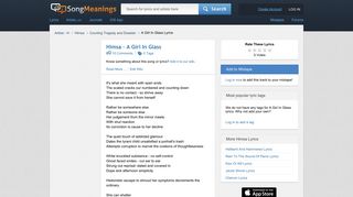 
                            11. Himsa - A Girl In Glass Lyrics | SongMeanings