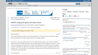 
                            12. HINARI: bridging the global information divide - NCBI - NIH