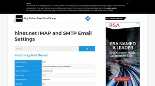 
                            11. hinet.net IMAP and SMTP Email Settings