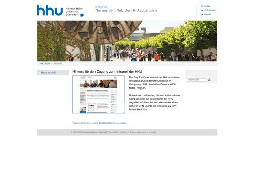 
                            5. Hinweis für den Zugang zum Intranet der HHU - Heinrich-Heine ...