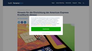 
                            13. Hinweis für die Einrichtung der American Express Kreditkarte (Amex ...