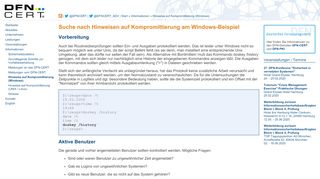 
                            6. Hinweise auf Kompromittierung (Windows) - DFN-CERT