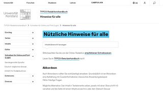 
                            11. Hinweise für alle | Schreiben für Online und Print (Login) | TYPO3 ...