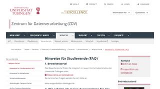 
                            9. Hinweise für Studierende (FAQ) - Universität Tübingen