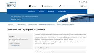 
                            4. Hinweise für Zugang und Recherche - Universität Oldenburg