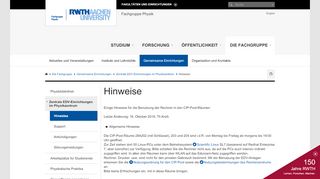 
                            6. Hinweise - RWTH AACHEN UNIVERSITY Fachgruppe Physik - Deutsch