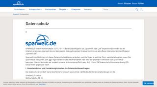 
                            12. Hinweise zum Datenschutz bei sparwelt.de | SPARWELT